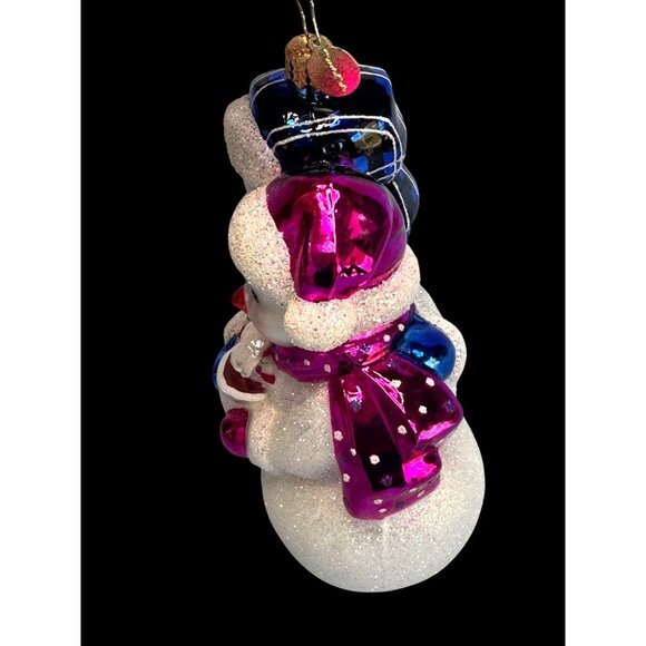 Christopher Radko Snow Couple Ornament White Glass Holiday 5" Germany #1022114 - Picture 4 of 6